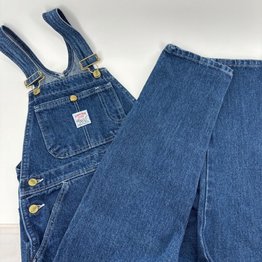 Pointer Brand Kids Overall Size 10 Blue Denim Made in USA Vintage Americana Farm